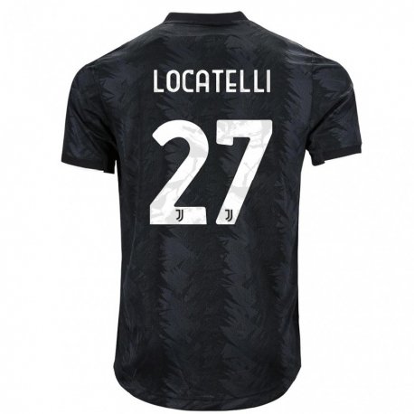 Kandiny Niño Camiseta Manuel Locatelli #27 Negro Oscuro 2ª Equipación 2022/23 La Camisa Chile