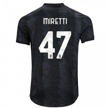 Kandiny Niño Camiseta Fabio Miretti #47 Negro Oscuro 2ª Equipación 2022/23 La Camisa Chile
