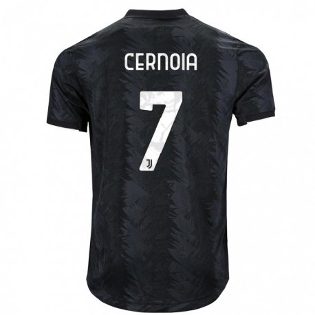 Kandiny Niño Camiseta Valentina Cernoia #7 Negro Oscuro 2ª Equipación 2022/23 La Camisa Chile