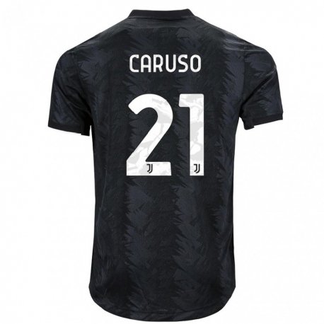 Kandiny Niño Camiseta Arianna Caruso #21 Negro Oscuro 2ª Equipación 2022/23 La Camisa Chile