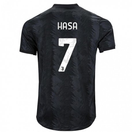 Kandiny Niño Camiseta Luis Hasa #7 Negro Oscuro 2ª Equipación 2022/23 La Camisa Chile