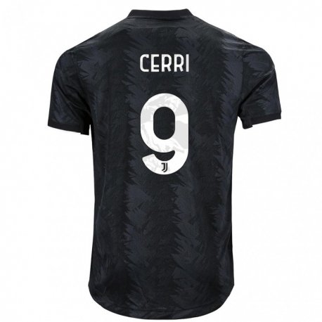 Kandiny Niño Camiseta Leonardo Cerri #9 Negro Oscuro 2ª Equipación 2022/23 La Camisa Chile