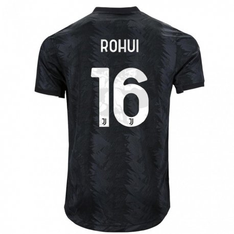 Kandiny Niño Camiseta Jonas Rohui #16 Negro Oscuro 2ª Equipación 2022/23 La Camisa Chile