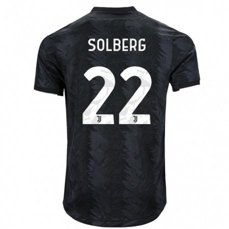 Kandiny Niño Camiseta Elias Solberg #22 Negro Oscuro 2ª Equipación 2022/23 La Camisa Chile