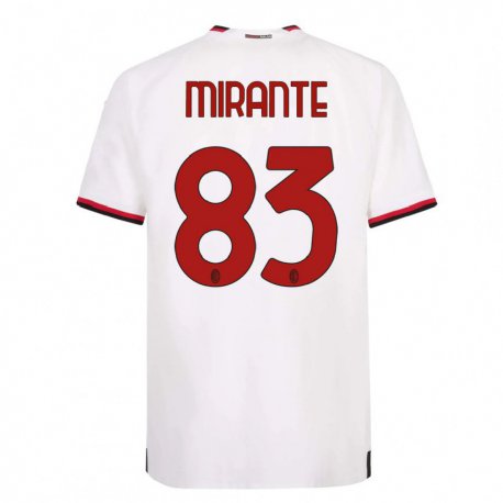 Kandiny Niño Camiseta Antonio Mirante #83 Blanco Rojo 2ª Equipación 2022/23 La Camisa Chile