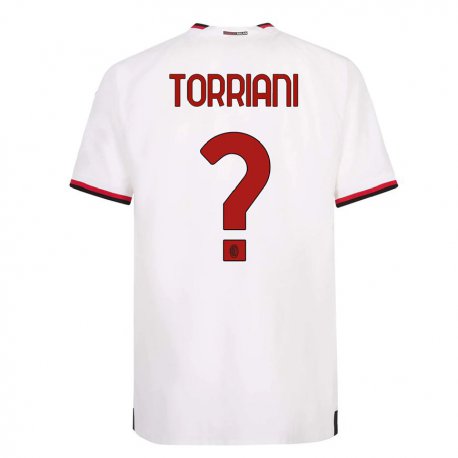 Kandiny Niño Camiseta Lorenzo Torriani #0 Blanco Rojo 2ª Equipación 2022/23 La Camisa Chile