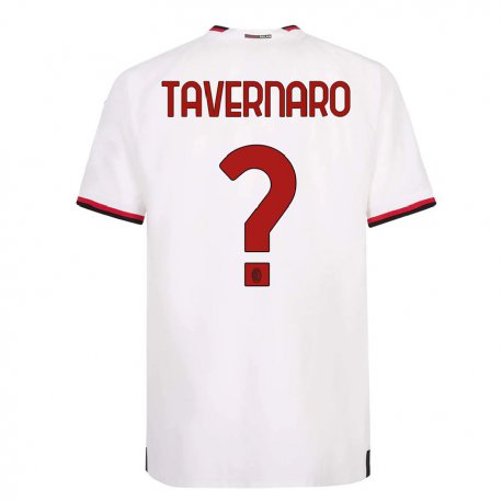 Kandiny Niño Camiseta Federico Tavernaro #0 Blanco Rojo 2ª Equipación 2022/23 La Camisa Chile