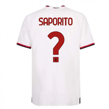 Kandiny Niño Camiseta Riccardo Saporito #0 Blanco Rojo 2ª Equipación 2022/23 La Camisa Chile