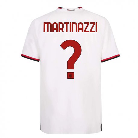 Kandiny Niño Camiseta Luca Martinazzi #0 Blanco Rojo 2ª Equipación 2022/23 La Camisa Chile