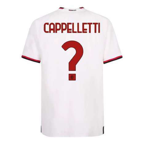 Kandiny Niño Camiseta Mattia Cappelletti #0 Blanco Rojo 2ª Equipación 2022/23 La Camisa Chile