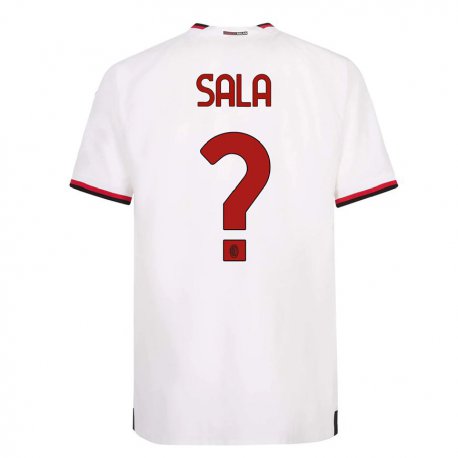 Kandiny Niño Camiseta Emanuele Sala #0 Blanco Rojo 2ª Equipación 2022/23 La Camisa Chile