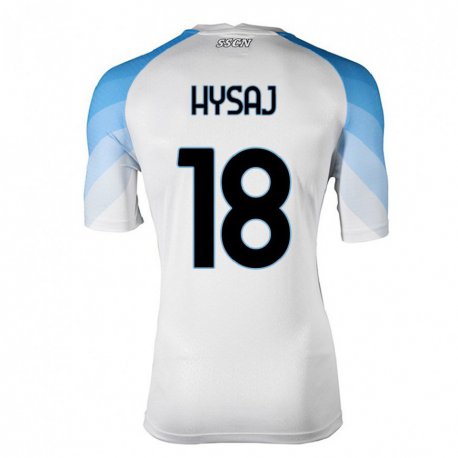 Kandiny Niño Camiseta Daniel Hysaj #18 Blanco Cielo Azul 2ª Equipación 2022/23 La Camisa Chile