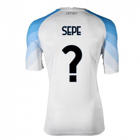 Kandiny Niño Camiseta Mauro Sepe #0 Blanco Cielo Azul 2ª Equipación 2022/23 La Camisa Chile