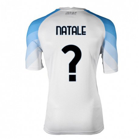 Kandiny Niño Camiseta Roberto Natale #0 Blanco Cielo Azul 2ª Equipación 2022/23 La Camisa Chile
