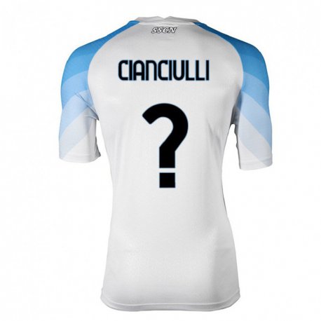 Kandiny Niño Camiseta Antonio Cianciulli #0 Blanco Cielo Azul 2ª Equipación 2022/23 La Camisa Chile