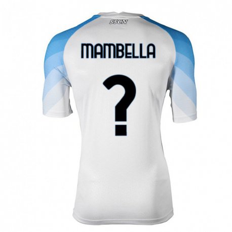 Kandiny Niño Camiseta Andrea Mambella #0 Blanco Cielo Azul 2ª Equipación 2022/23 La Camisa Chile