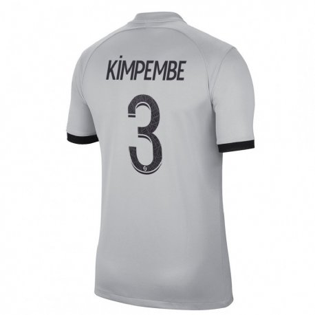Kandiny Niño Camiseta Presnel Kimpembe #3 Gris 2ª Equipación 2022/23 La Camisa Chile