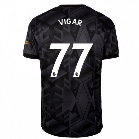 Kandiny Niño Camiseta Billy Vigar #77 Gris Oscuro 2ª Equipación 2022/23 La Camisa Chile