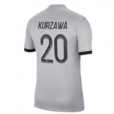Kandiny Niño Camiseta Layvin Kurzawa #20 Gris 2ª Equipación 2022/23 La Camisa Chile