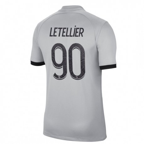Kandiny Niño Camiseta Alexandre Letellier #90 Gris 2ª Equipación 2022/23 La Camisa Chile