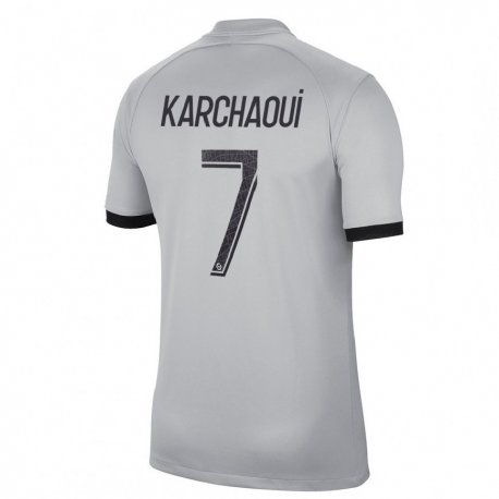 Kandiny Niño Camiseta Sakina Karchaoui #7 Gris 2ª Equipación 2022/23 La Camisa Chile