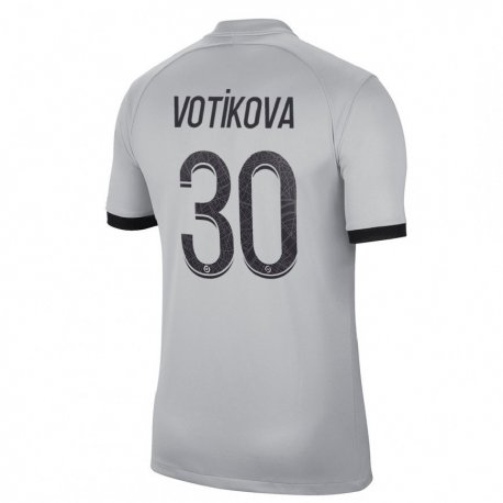 Kandiny Niño Camiseta Barbora Votikova #30 Gris 2ª Equipación 2022/23 La Camisa Chile