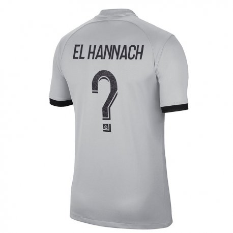 Kandiny Niño Camiseta Younes El Hannach #0 Gris 2ª Equipación 2022/23 La Camisa Chile