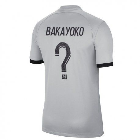 Kandiny Niño Camiseta Ibrahim Bakayoko #0 Gris 2ª Equipación 2022/23 La Camisa Chile