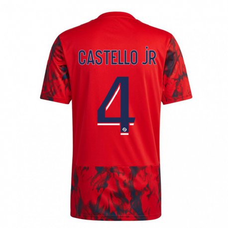 Kandiny Niño Camiseta Castello Lukeba #4 Espacio Rojo 2ª Equipación 2022/23 La Camisa Chile
