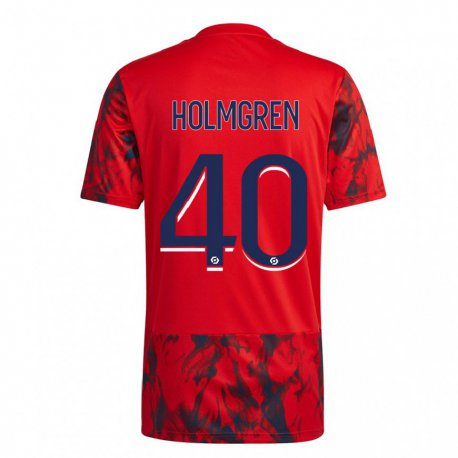 Kandiny Niño Camiseta Emma Holmgren #40 Espacio Rojo 2ª Equipación 2022/23 La Camisa Chile