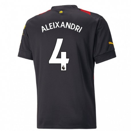 Kandiny Niño Camiseta Laia Aleixandri #4 Negro Rojo 2ª Equipación 2022/23 La Camisa Chile