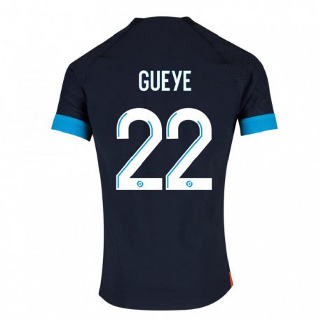 Kandiny Niño Camiseta Pape Gueye #22 Olímpico Negro 2ª Equipación 2022/23 La Camisa Chile