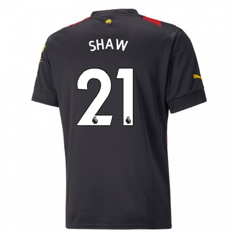 Kandiny Niño Camiseta Khadija Shaw #21 Negro Rojo 2ª Equipación 2022/23 La Camisa Chile