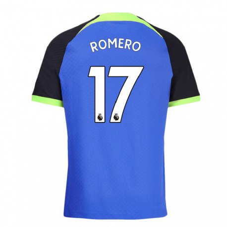 Kandiny Niño Camiseta Cristian Romero #17 Azul Verde 2ª Equipación 2022/23 La Camisa Chile