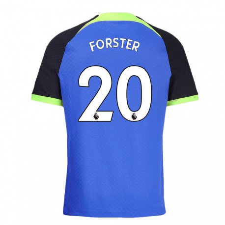 Kandiny Niño Camiseta Fraser Forster #20 Azul Verde 2ª Equipación 2022/23 La Camisa Chile