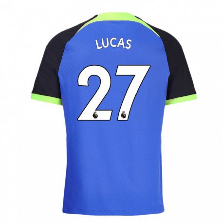 Kandiny Niño Camiseta Lucas Moura #27 Azul Verde 2ª Equipación 2022/23 La Camisa Chile