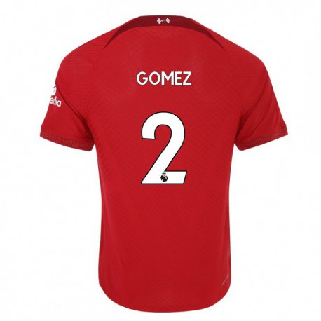 Kandiny Hombre Camiseta Joe Gomez #2 Rojo Oscuro 1ª Equipación 2022/23 La Camisa Chile