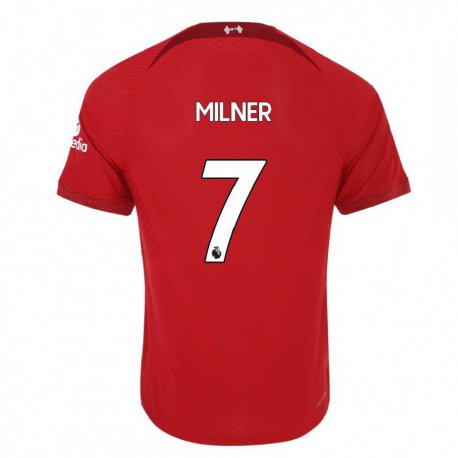 Kandiny Hombre Camiseta James Milner #7 Rojo Oscuro 1ª Equipación 2022/23 La Camisa Chile