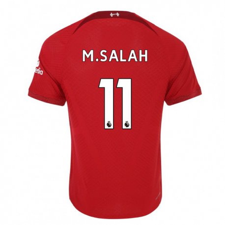 Kandiny Hombre Camiseta Mohamed Salah #11 Rojo Oscuro 1ª Equipación 2022/23 La Camisa Chile