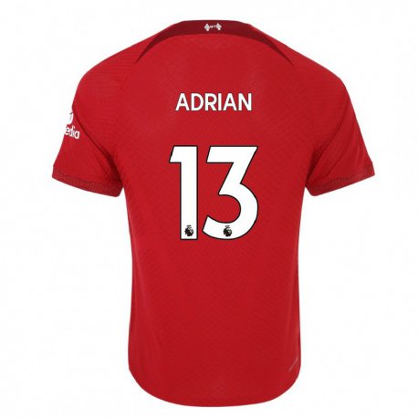 Kandiny Hombre Camiseta Adrian #13 Rojo Oscuro 1ª Equipación 2022/23 La Camisa Chile