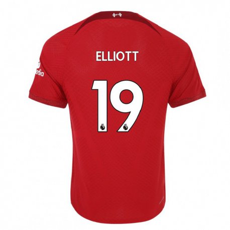 Kandiny Hombre Camiseta Harvey Elliott #19 Rojo Oscuro 1ª Equipación 2022/23 La Camisa Chile