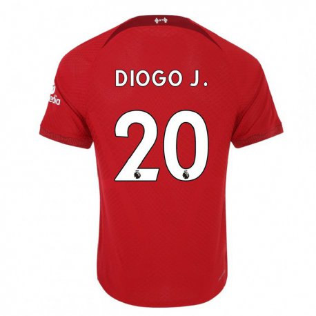 Kandiny Hombre Camiseta Diogo Jota #20 Rojo Oscuro 1ª Equipación 2022/23 La Camisa Chile