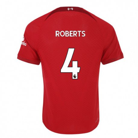 Kandiny Hombre Camiseta Rhiannon Roberts #4 Rojo Oscuro 1ª Equipación 2022/23 La Camisa Chile