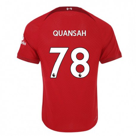 Kandiny Hombre Camiseta Jarell Quansah #78 Rojo Oscuro 1ª Equipación 2022/23 La Camisa Chile