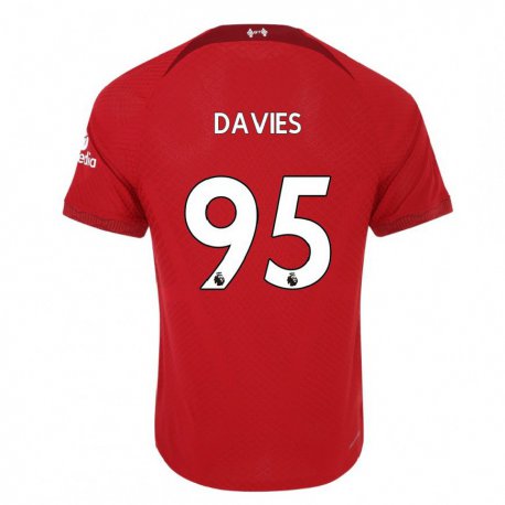 Kandiny Hombre Camiseta Harvey Davies #95 Rojo Oscuro 1ª Equipación 2022/23 La Camisa Chile