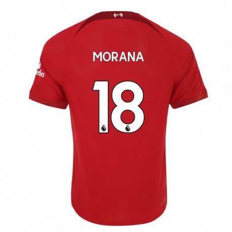 Kandiny Hombre Camiseta Nathan Morana #18 Rojo Oscuro 1ª Equipación 2022/23 La Camisa Chile