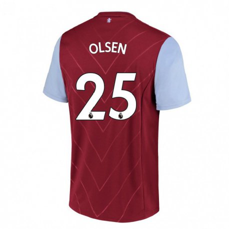 Kandiny Hombre Camiseta Robin Olsen #25 Vino 1ª Equipación 2022/23 La Camisa Chile