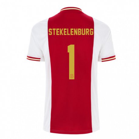 Kandiny Hombre Camiseta Maarten Stekelenburg #1 Rojo Oscuro Blanco 1ª Equipación 2022/23 La Camisa Chile