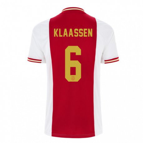Kandiny Hombre Camiseta Davy Klaassen #6 Rojo Oscuro Blanco 1ª Equipación 2022/23 La Camisa Chile