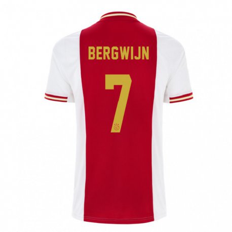 Kandiny Hombre Camiseta Steven Bergwijn #7 Rojo Oscuro Blanco 1ª Equipación 2022/23 La Camisa Chile